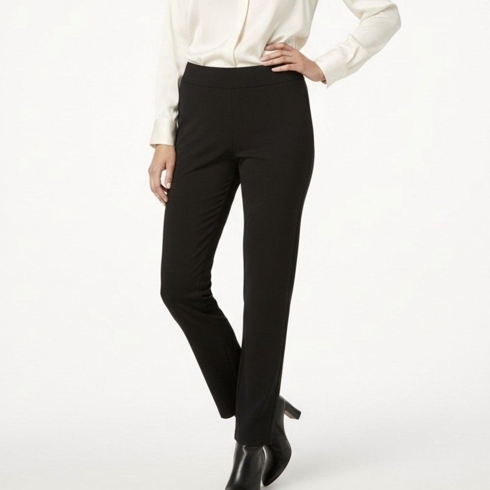 Michael Kors Black Elastic Waist Straight Leg Pull On Pants Women's Size‎ M